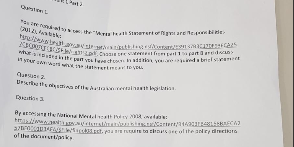 Australian Mental Health Policies