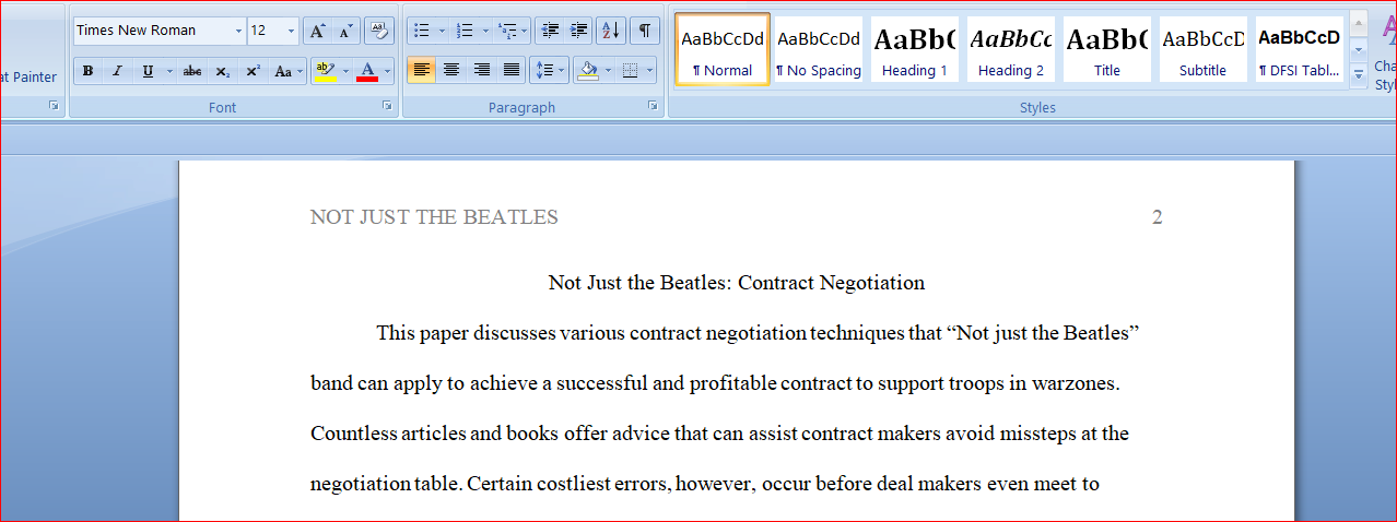 Contract Negotiation