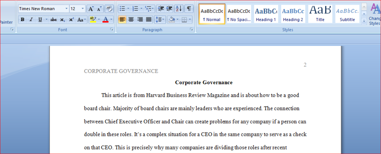 Corporate Governance