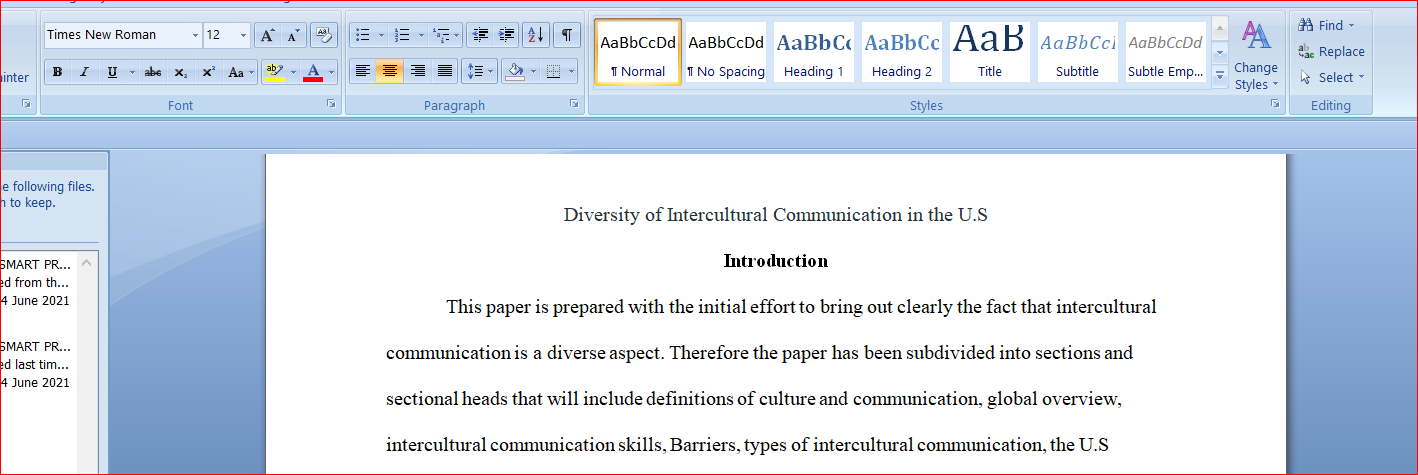 Diversity of Intercultural Communication in the U