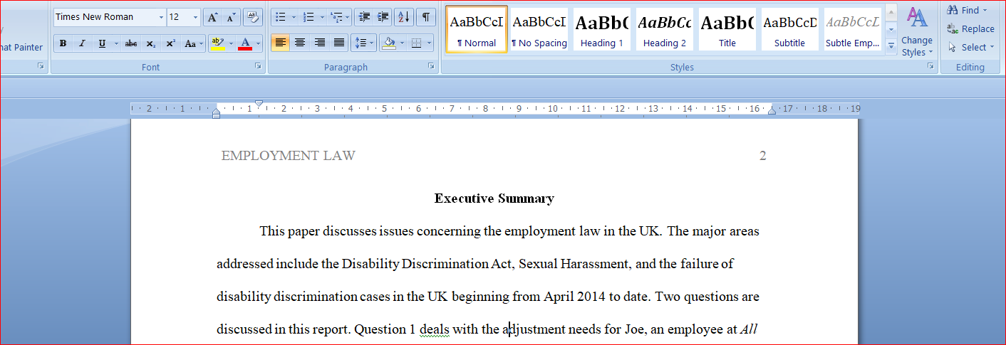 EMPLOYMENT LAW