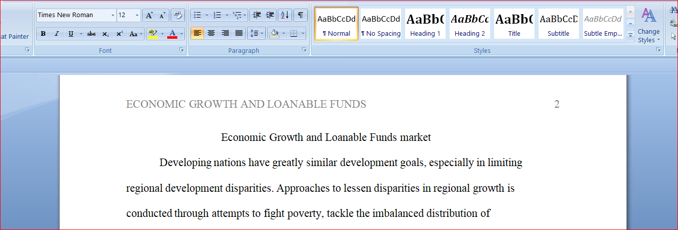 Economic Growth and Loanable Funds market