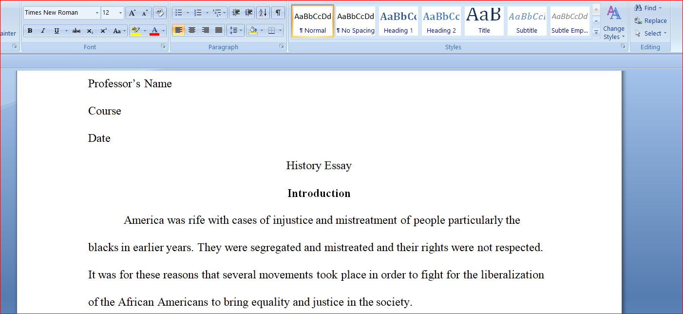 History Essay