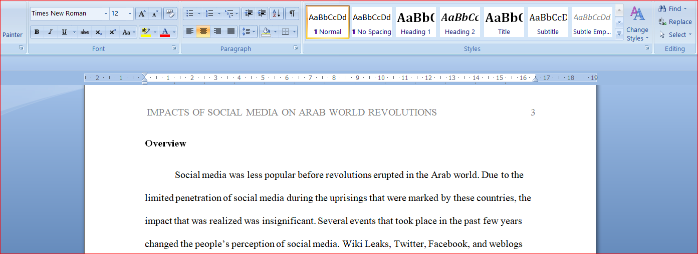 Impact of Social Media on Arab World Revolutions