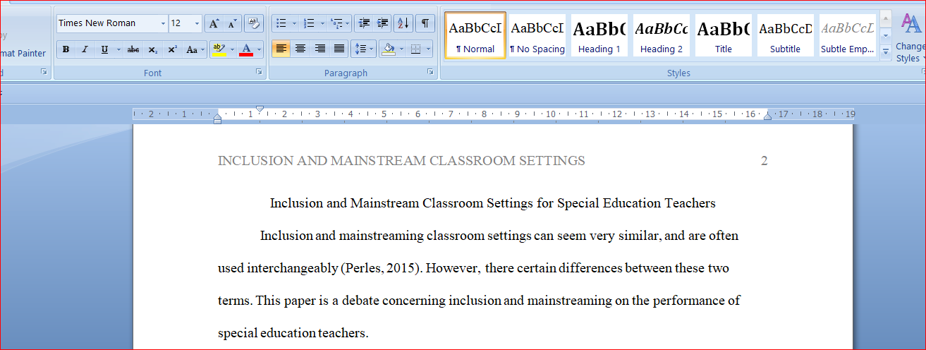 Inclusion and Mainstream Classroom Settings for Special Education Teachers