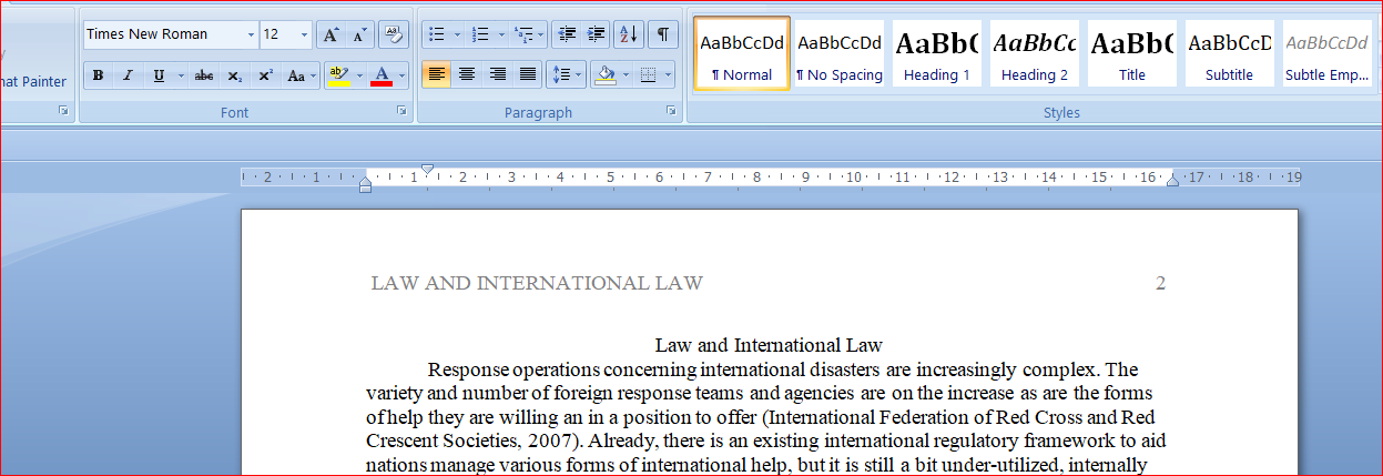 Law and International Law