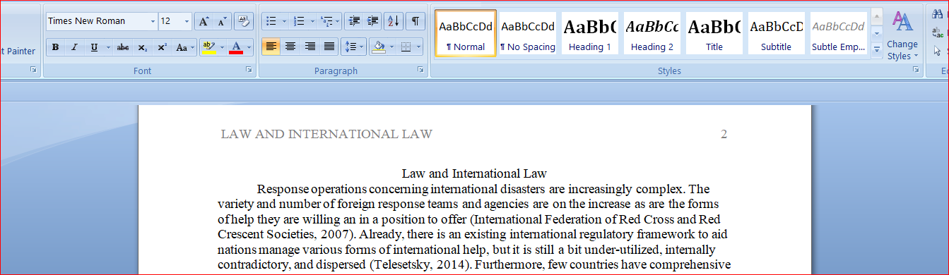 Law and International Law