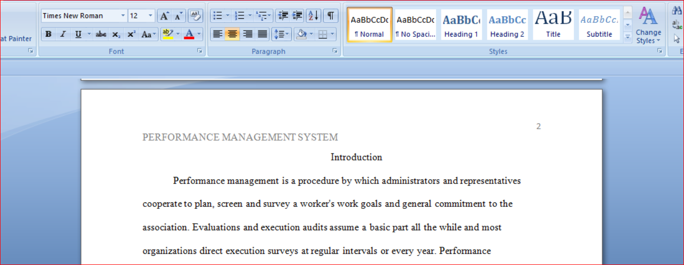 Performance Management System