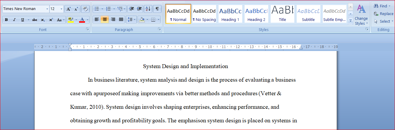 System Design and Implementation