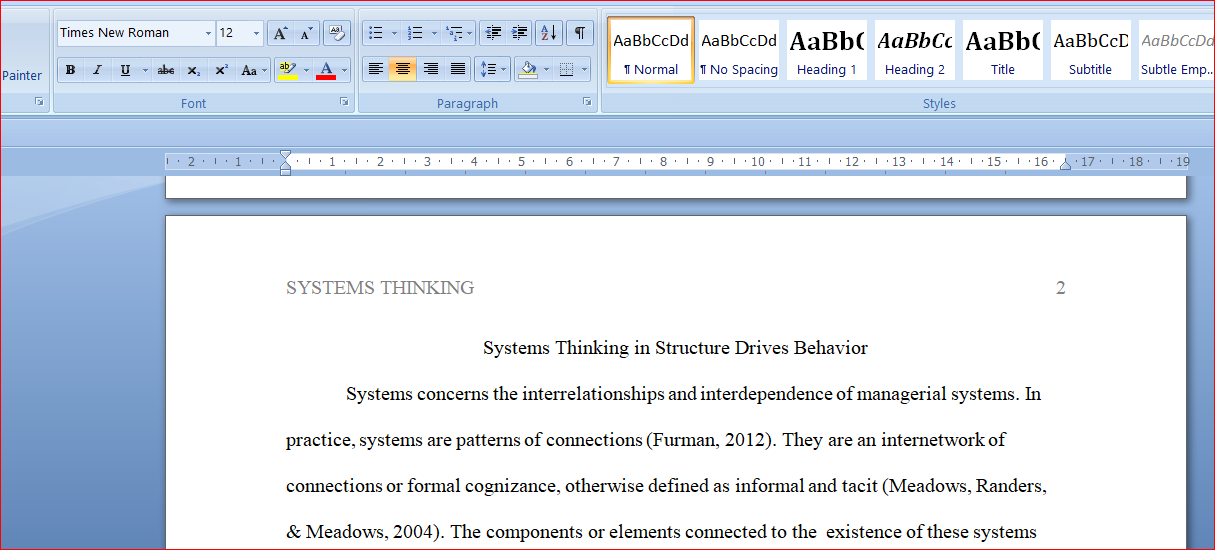 Systems Thinking in Structure Drives Behavior