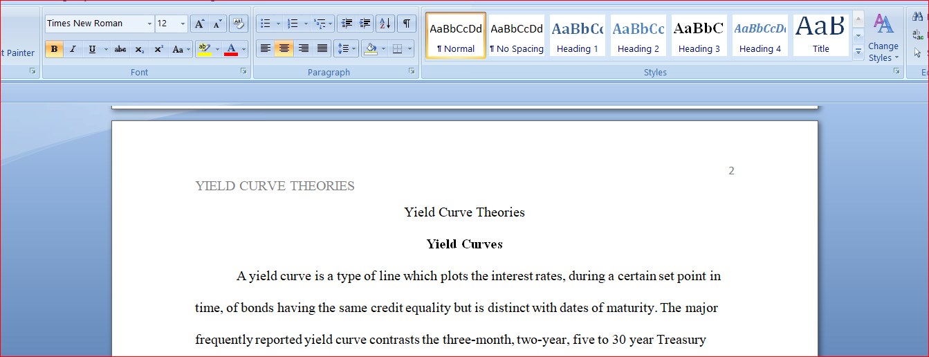 Yield Curve Theories