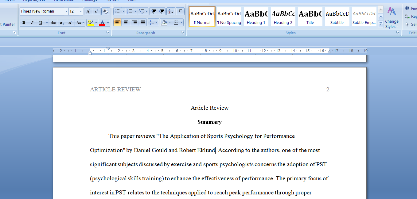 Article Review