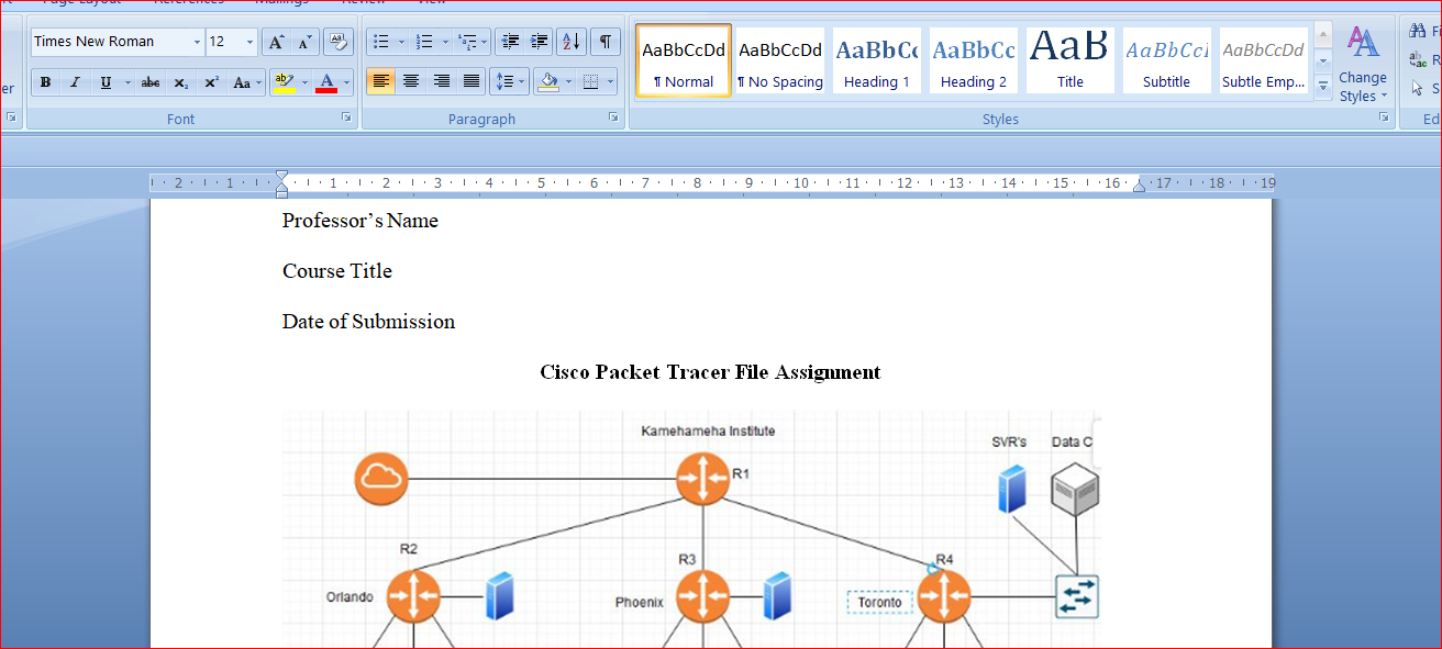 Cisco Packet Tracer File Assignment
