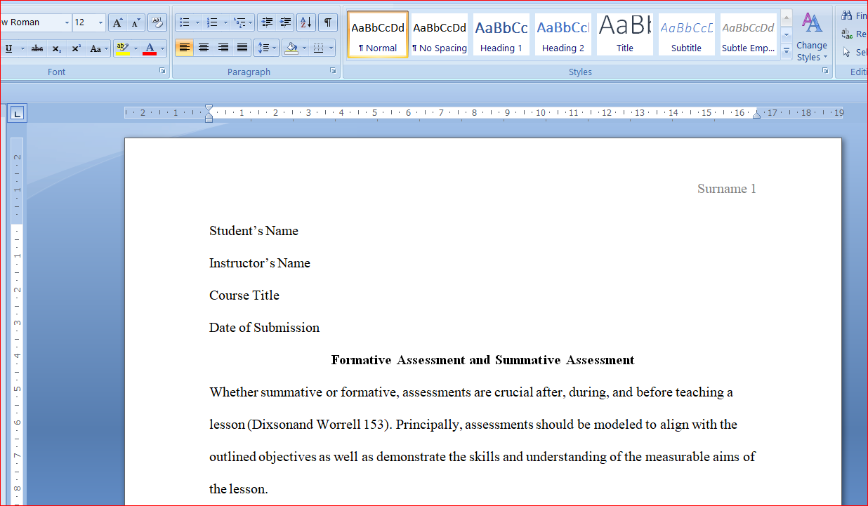 Formative Assessment and Summative Assessment