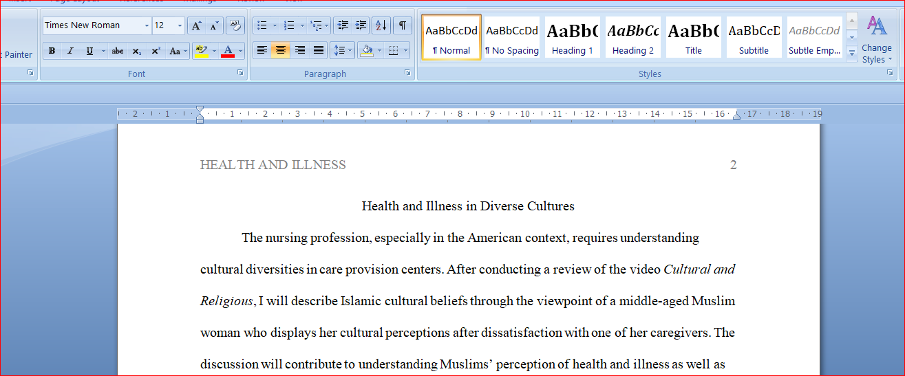 Health and Illness in Diverse Cultures