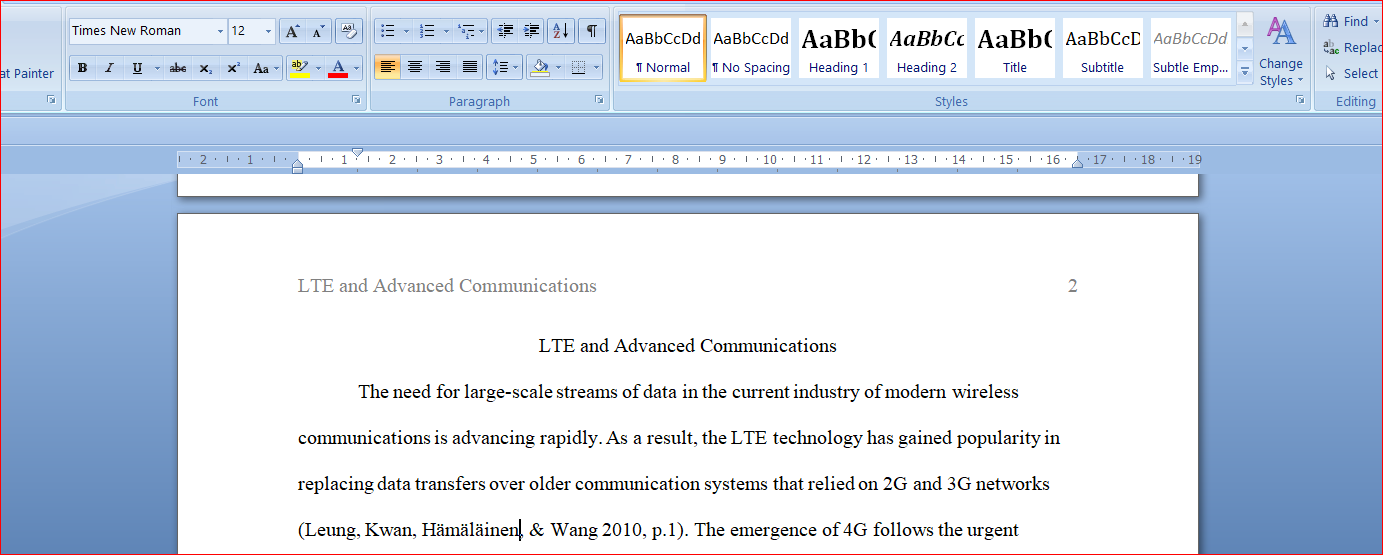 LTE and Advanced Communications 2