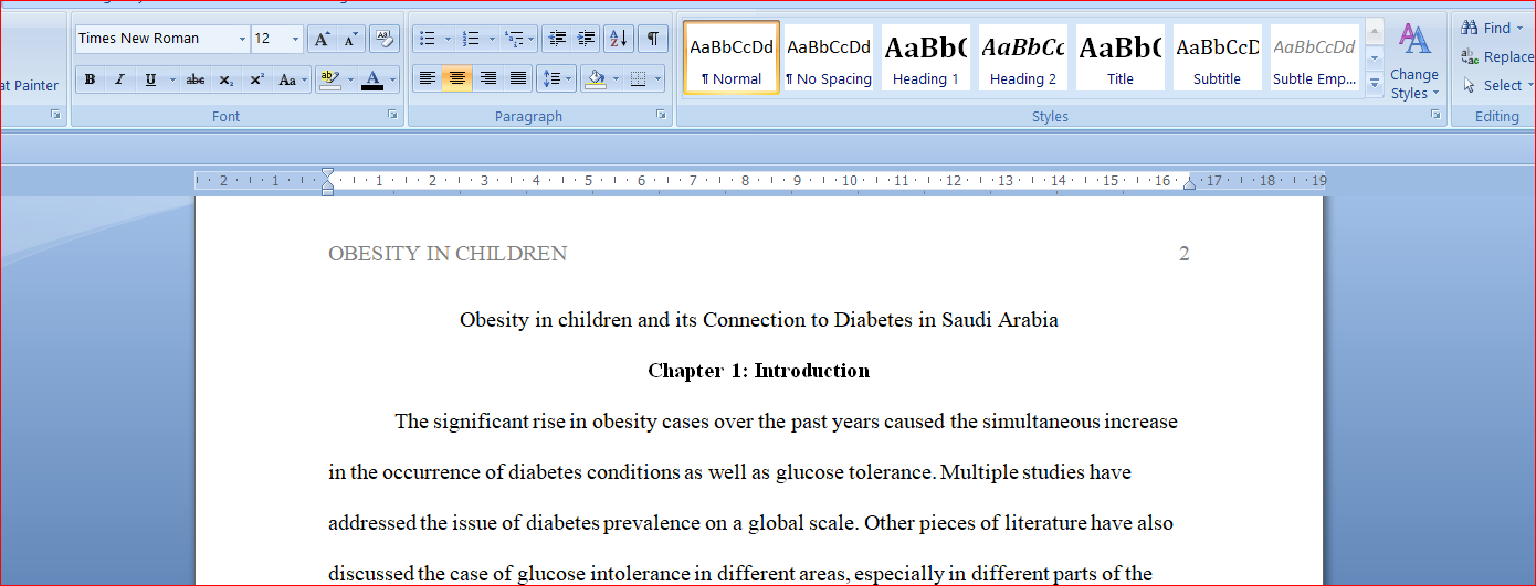 Obesity in children and its Connection to Diabetes in Saudi Arabia