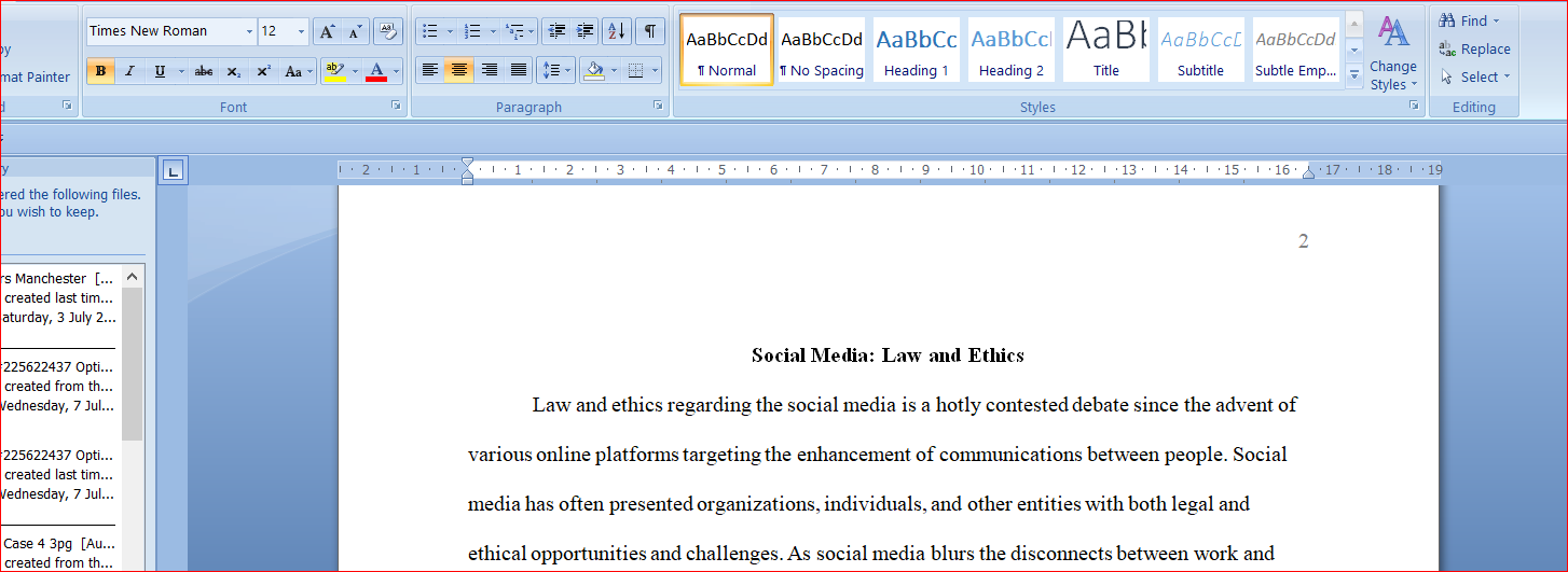 Social Media Law and Ethics