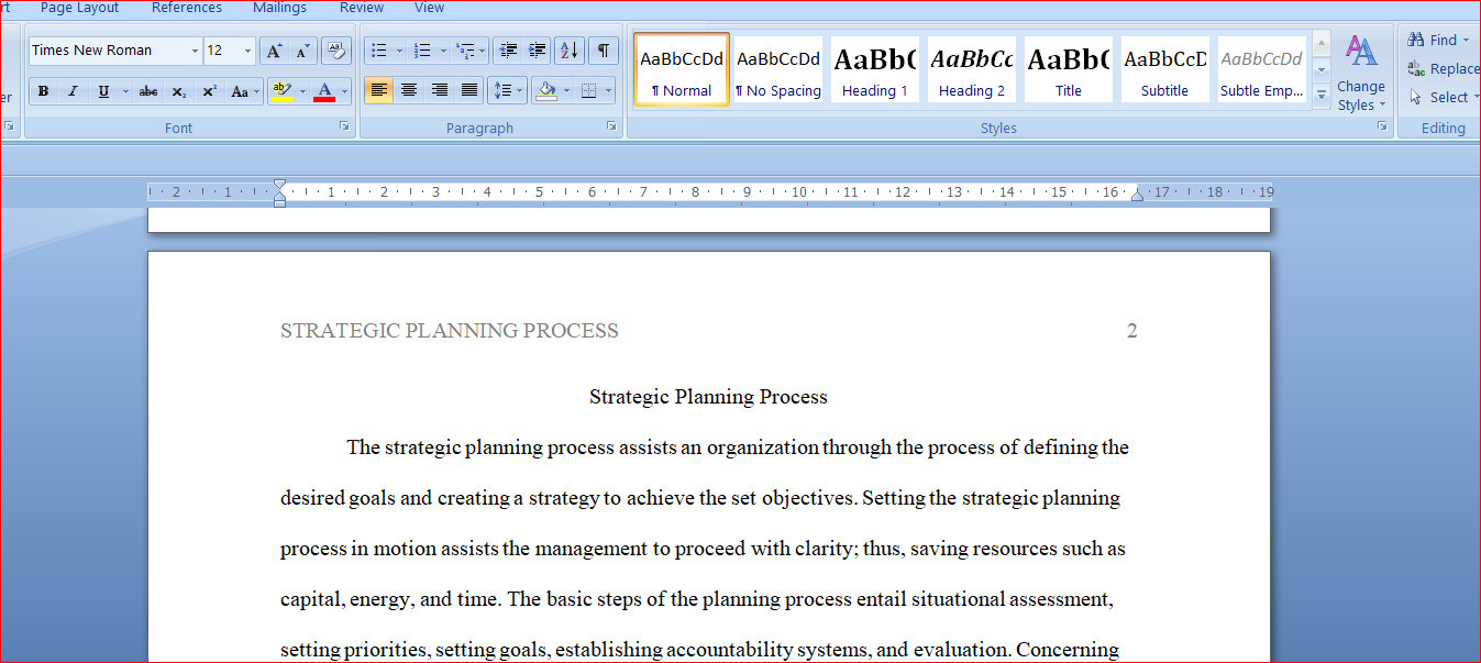 Strategic Planning Process