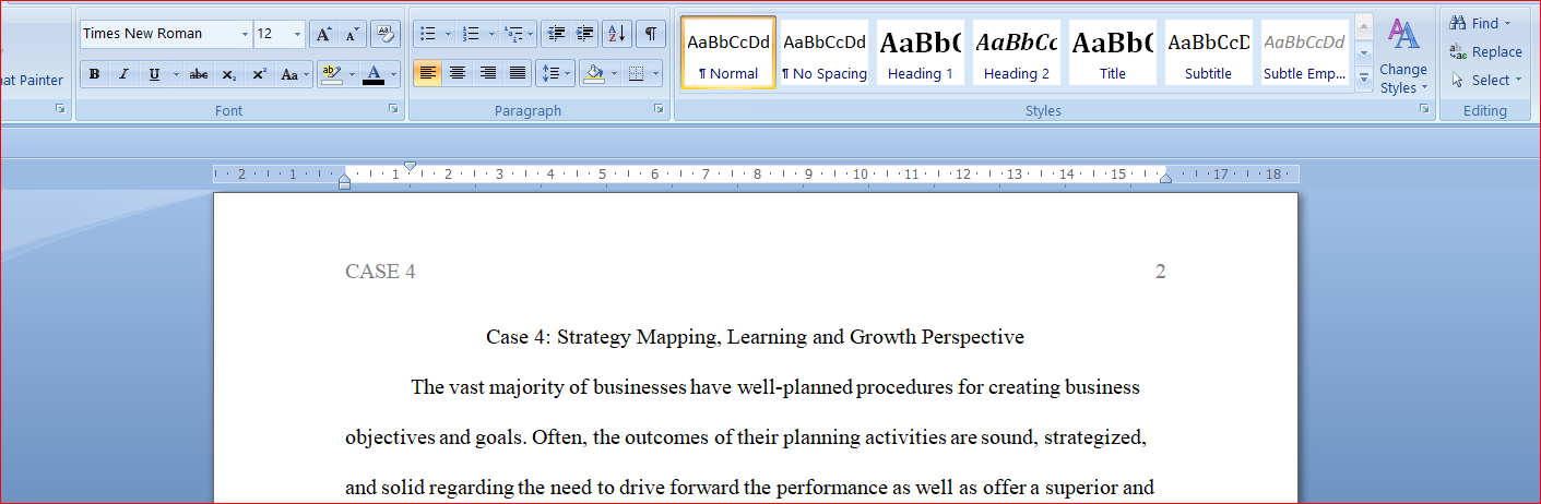 Strategy Mapping, Learning and Growth Perspective