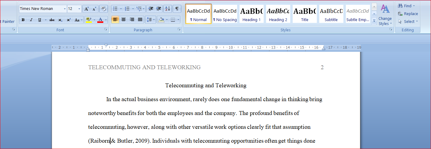 Telecommuting and Teleworking