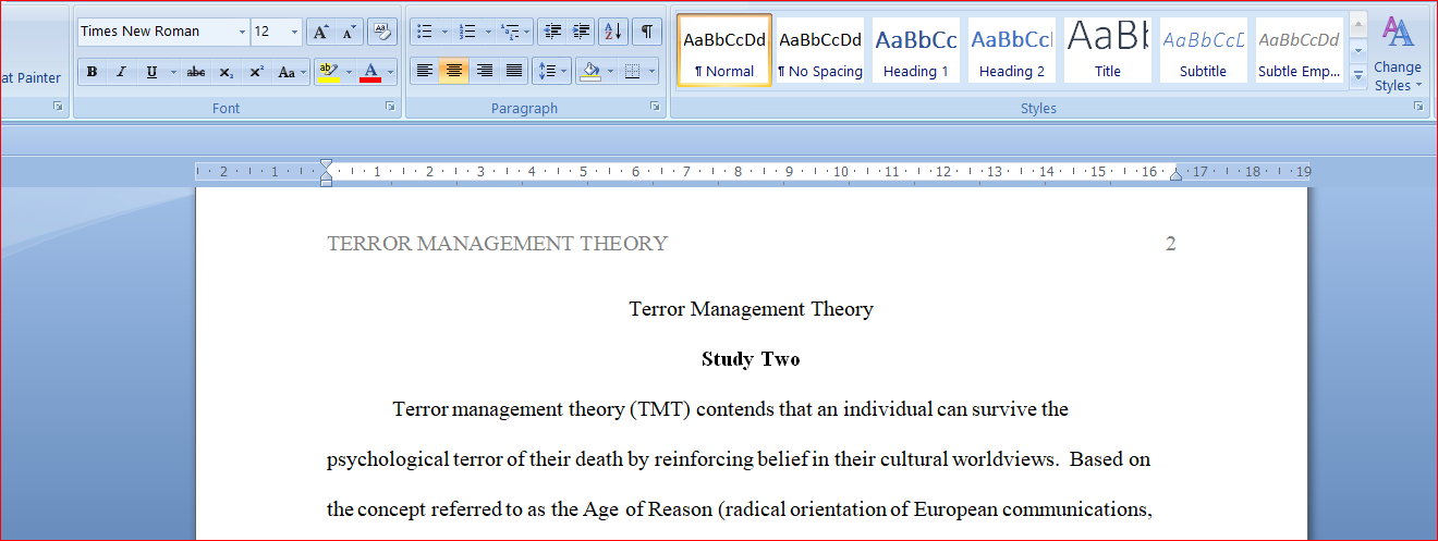 Terror Management Theory