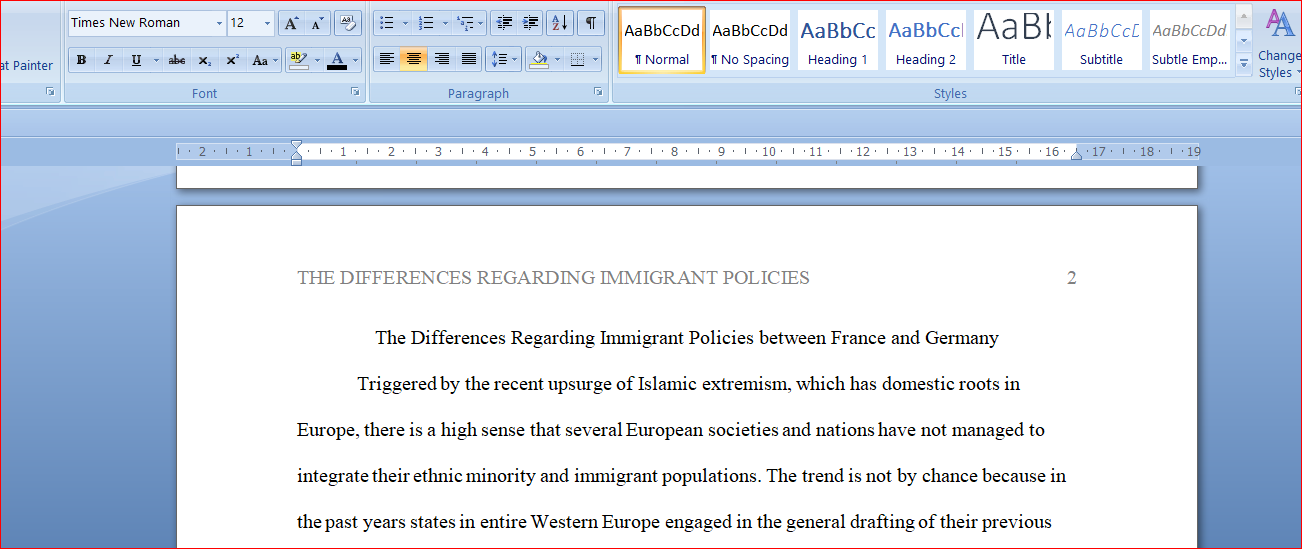 The Differences Regarding Immigrant Policies between France and Germany