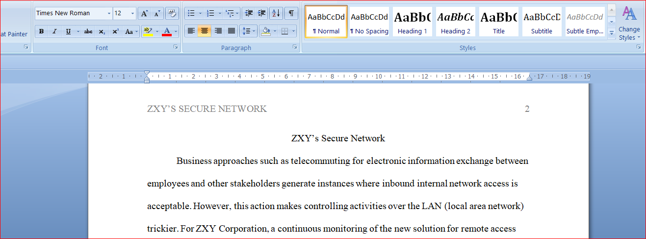 ZXY’s Secure Network