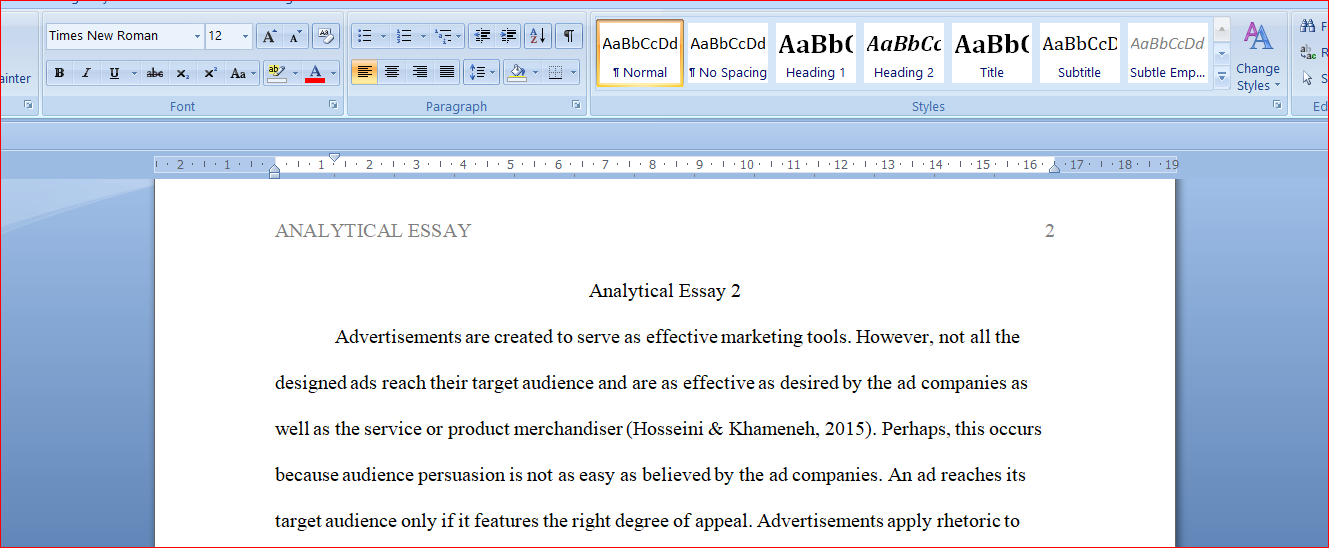 Analytical Essay 2