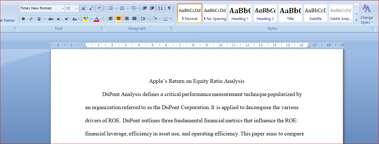 Apple’s Return on Equity Ratio Analysis