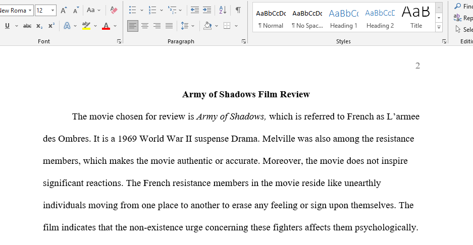 Army of Shadows Film Review