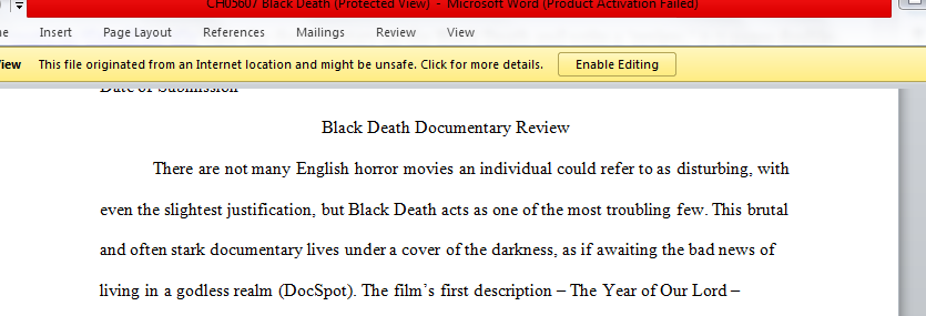 Black Death documentary