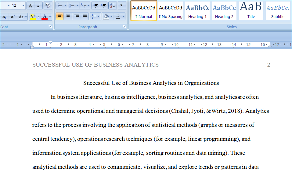 Business Analytics