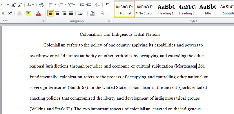 Colonialism and Indigenous Tribal nations