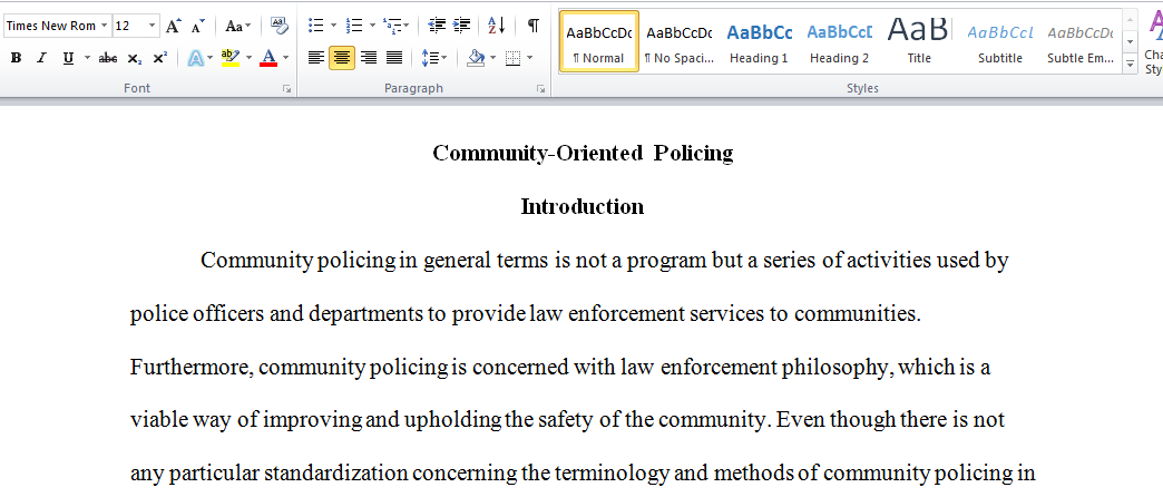 Community- oriented policing