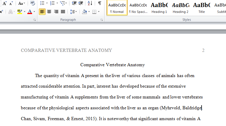 Comparative Vertebrate Anatomy