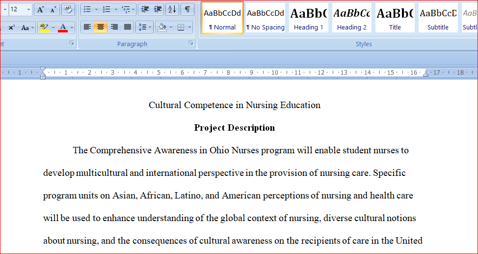 Cultural Competence in Nursing Education