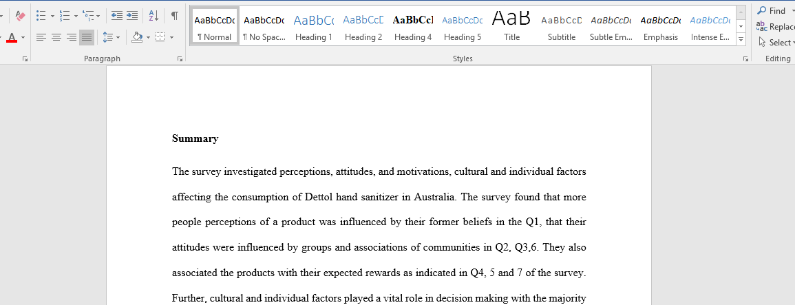 DETTOL HAND SANITIZER SURVEY REPORT ANALYSIS