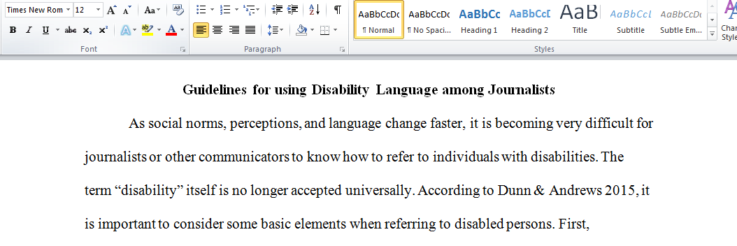 Disability languages