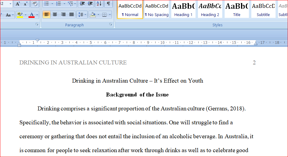 Drinking Culture in Australia