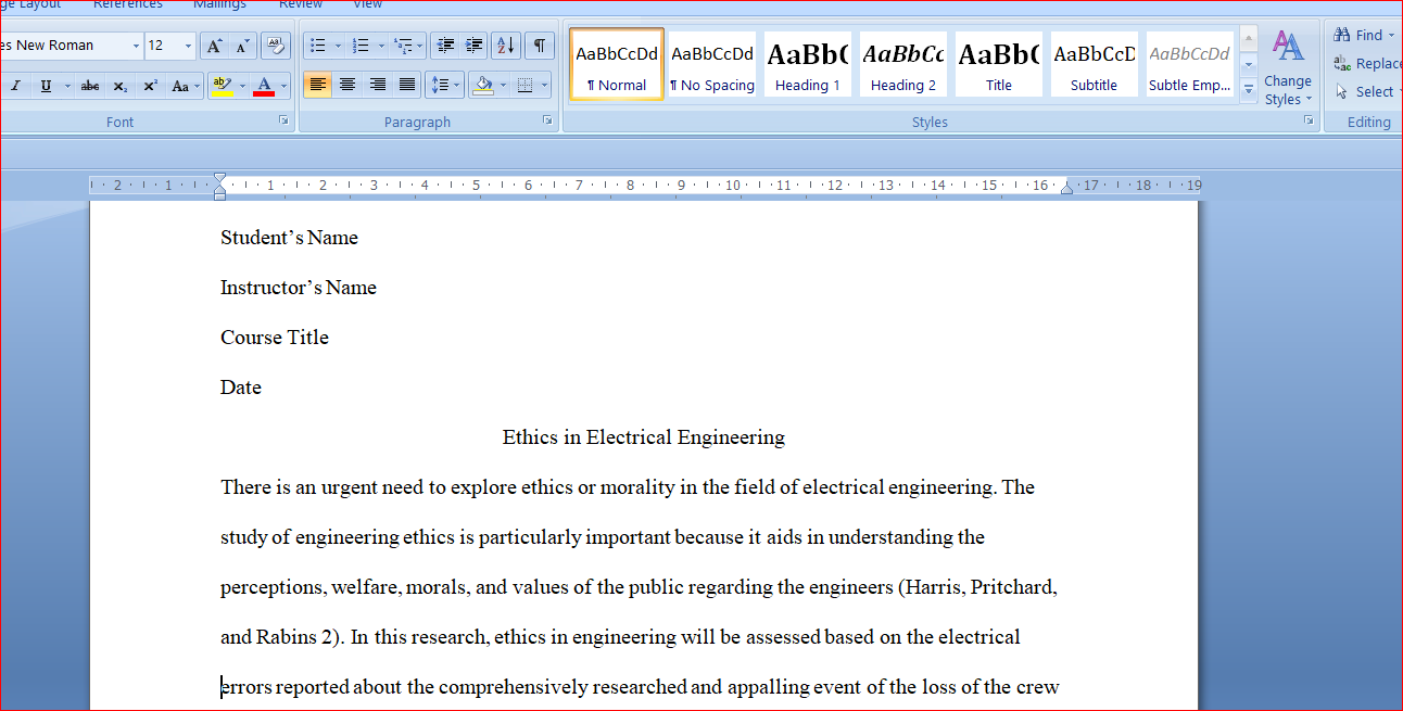 Ethics in electrical engeering