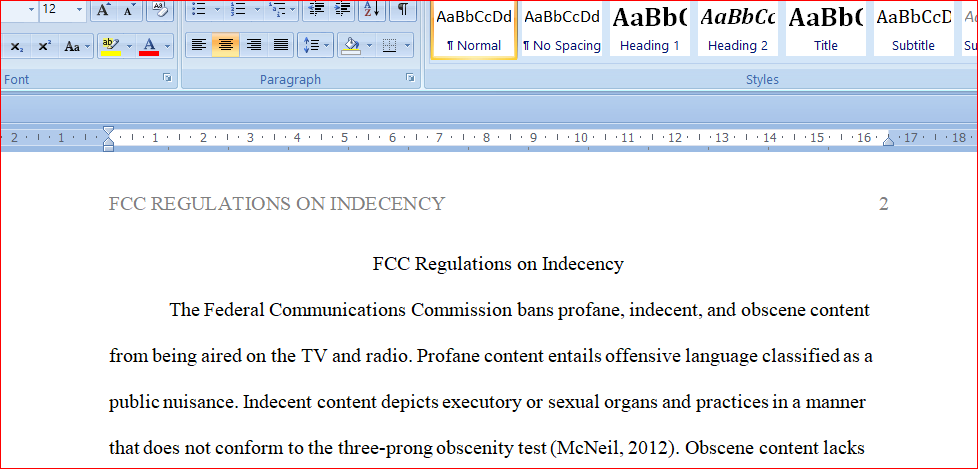 FCC Regulations on Indecency