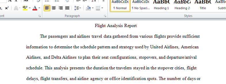 Flight analysis doc