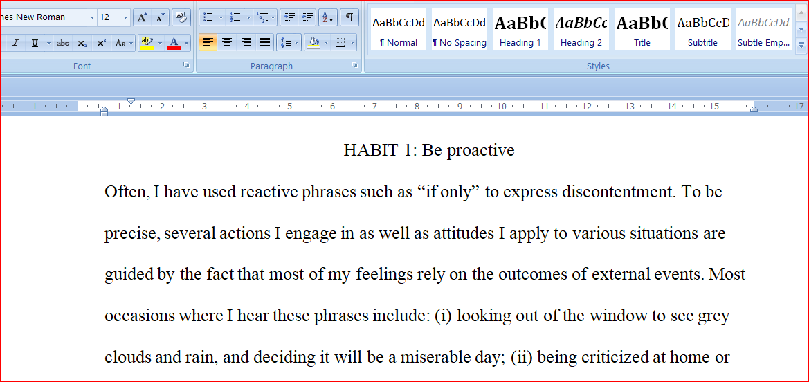 HABIT 1 Be proactive