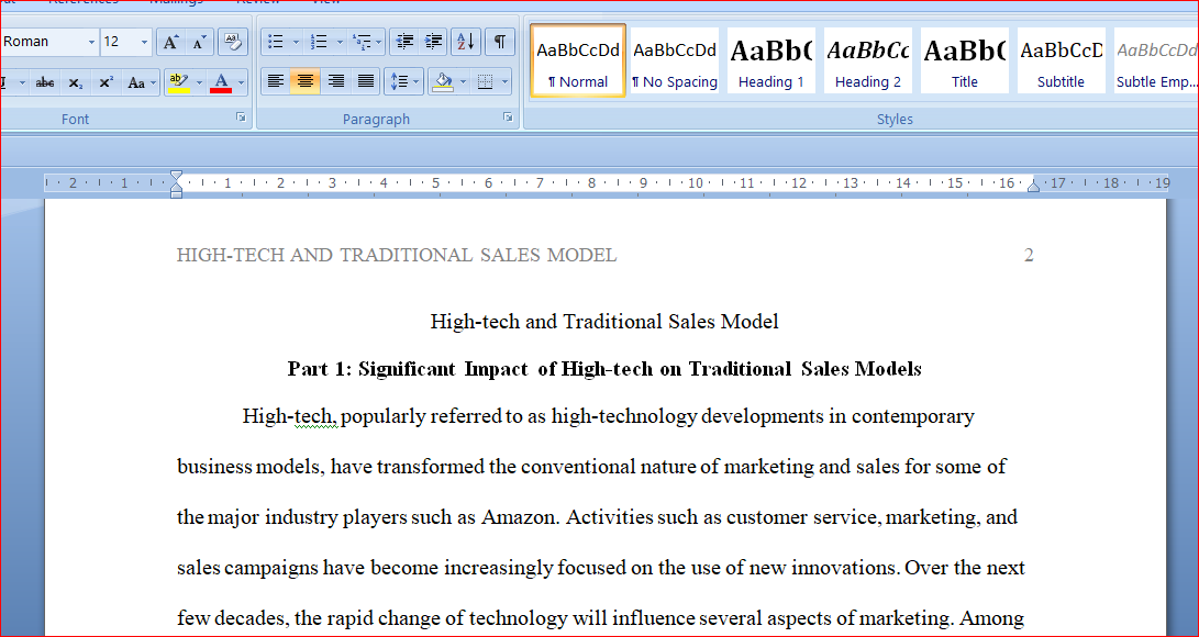 High-tech and tradition sales doc