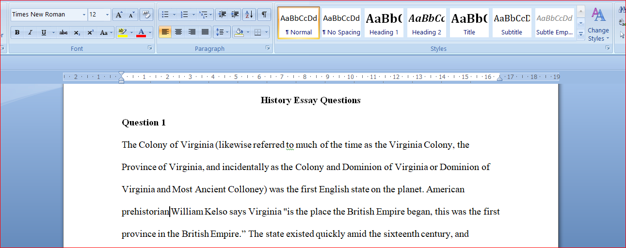 History Essay Questions