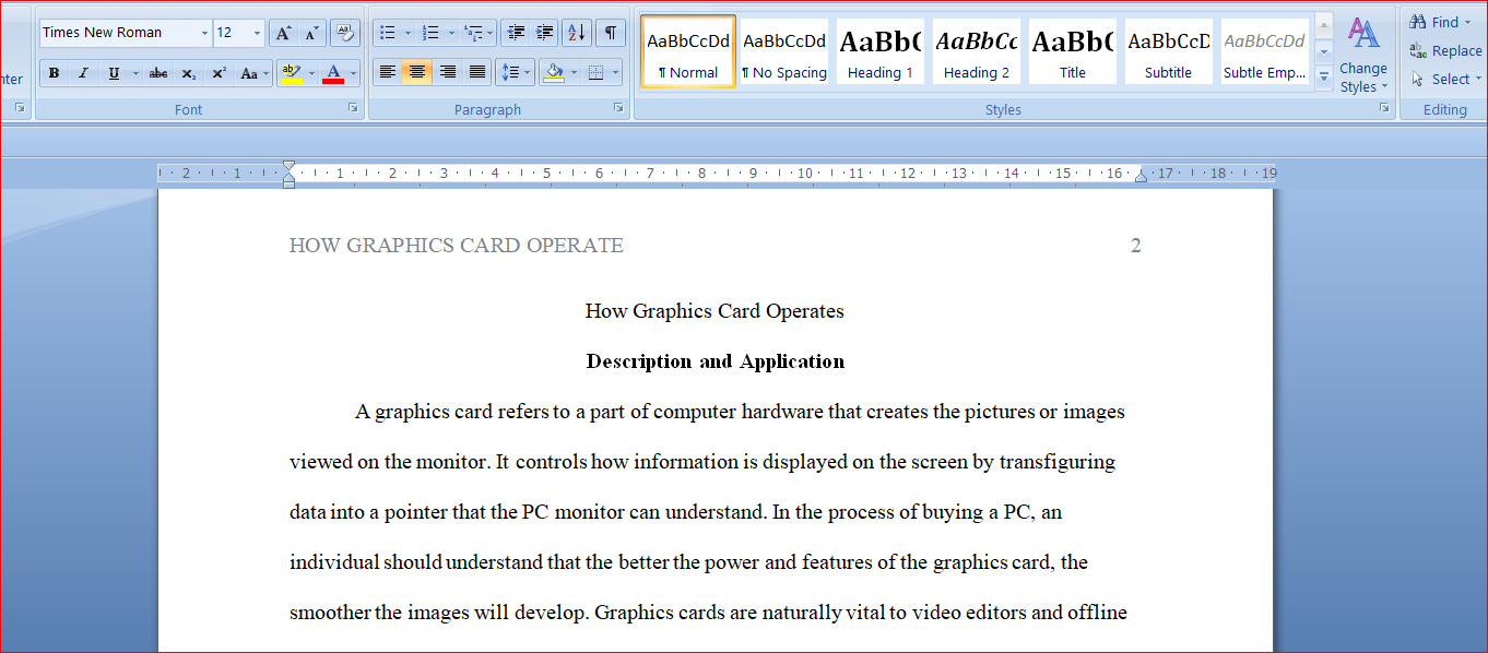 How Graphics Card Operates