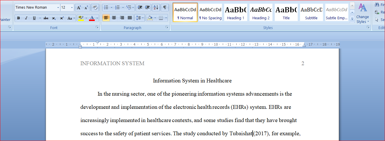 Information System in Healthcare