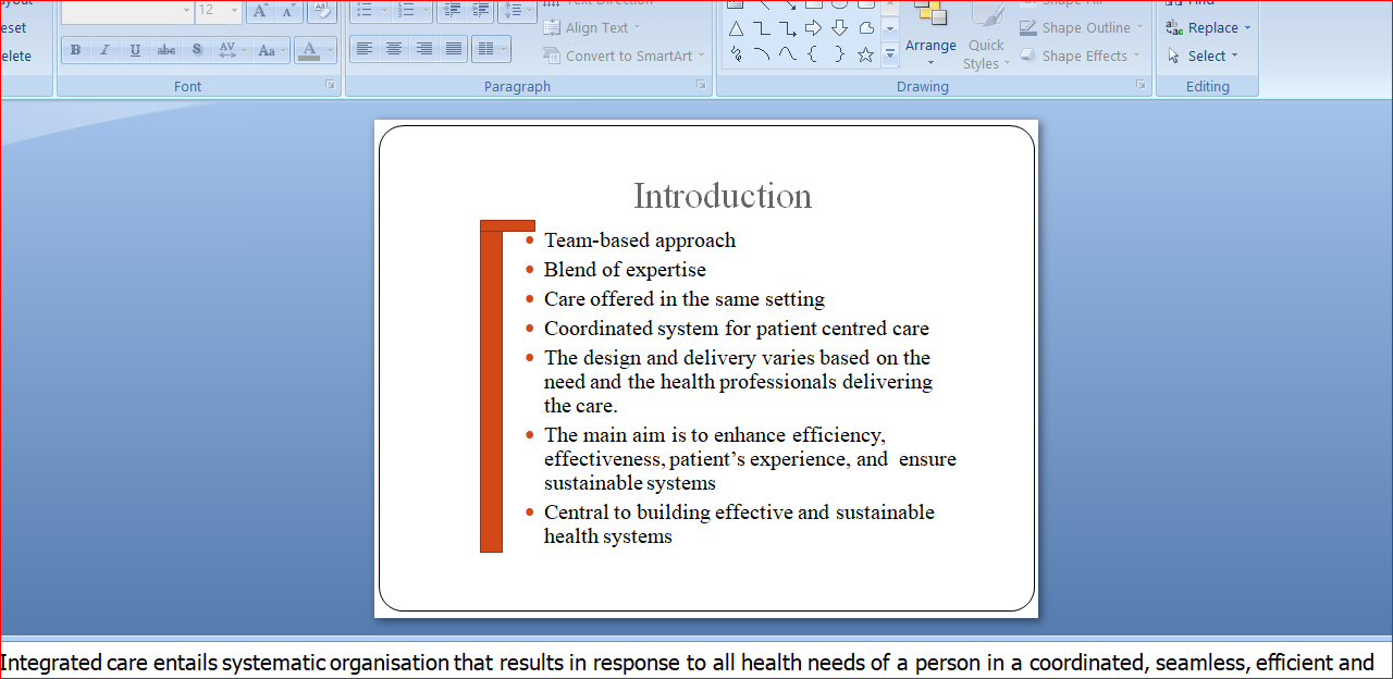 Integrated Mental Health Care for older persons