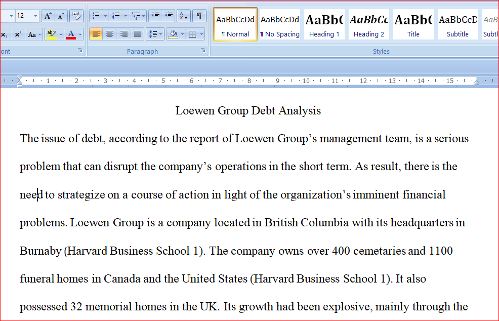 Loewen Group doc